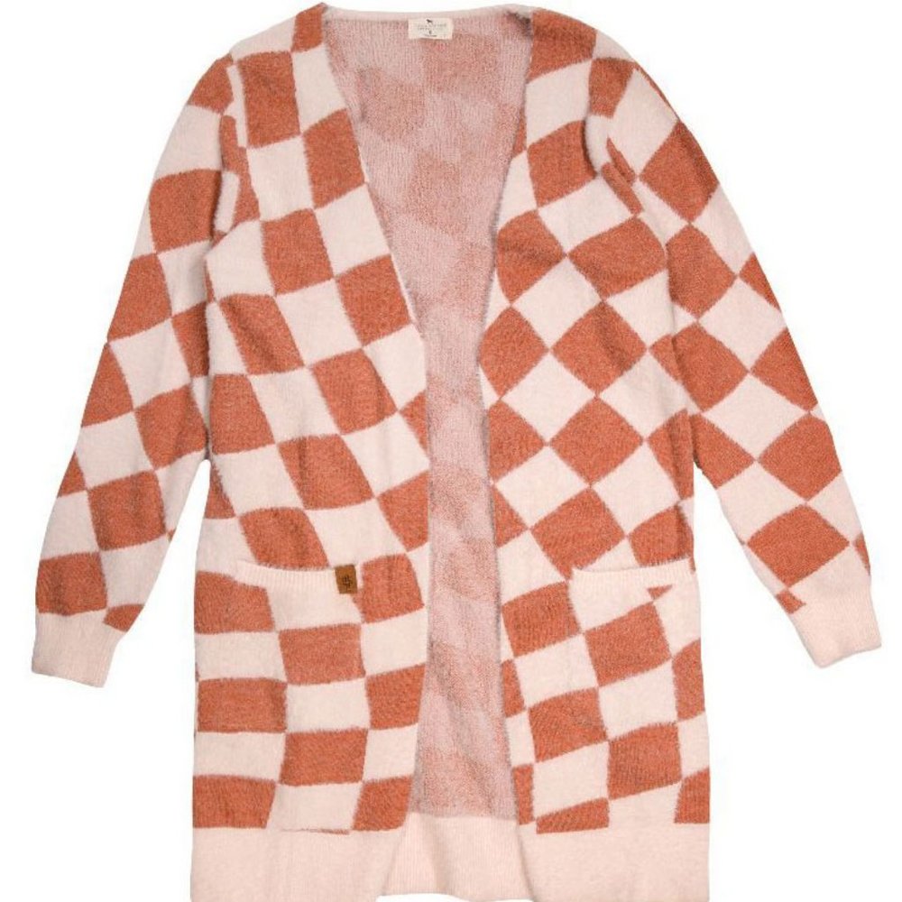 Tan Check Cardigan Simply Southern NWT - Picture 2 of 5